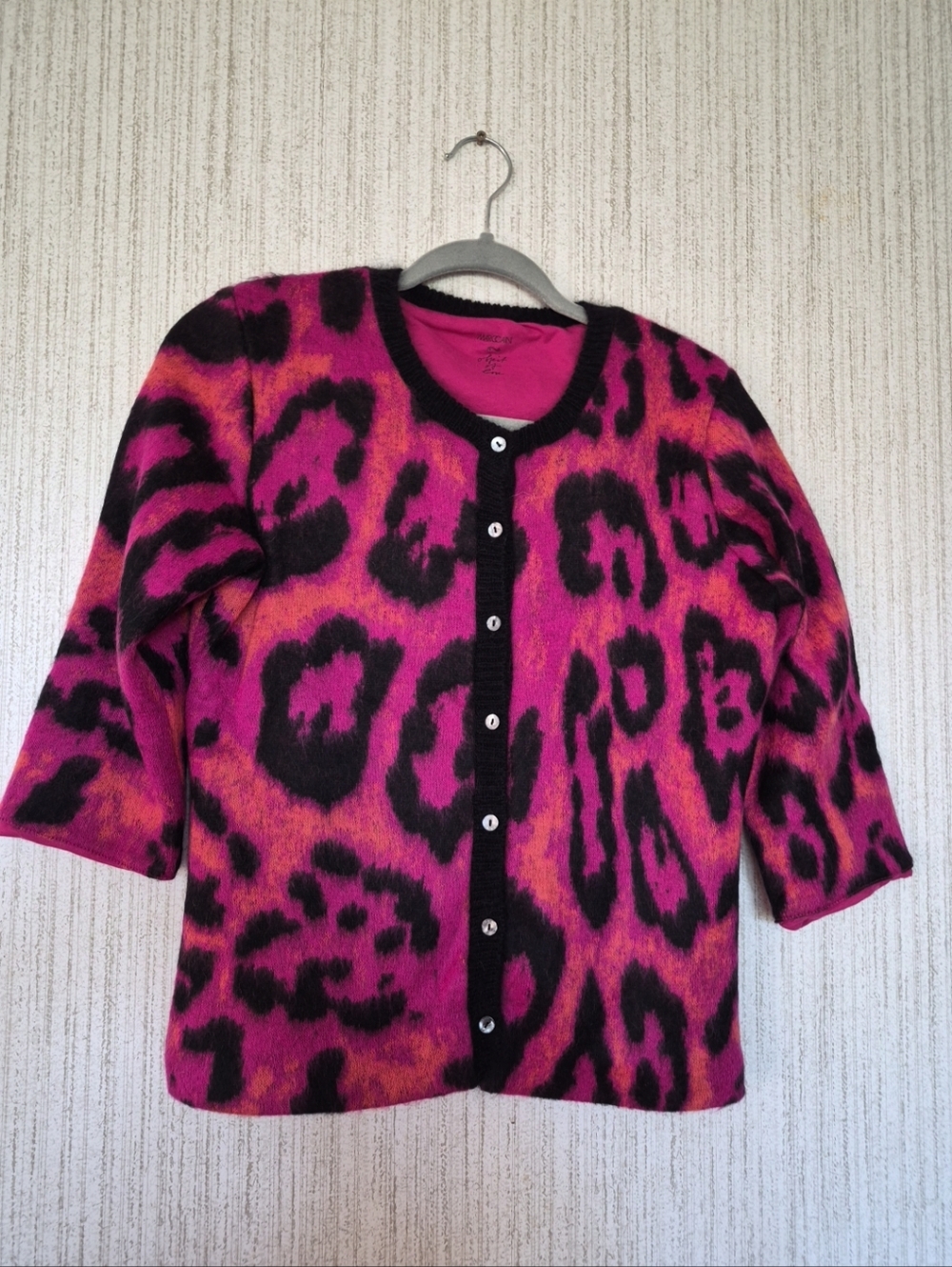 Marc Cain Size Small? Pink Animal Print Cardigan Very Soft